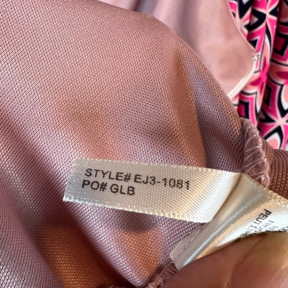 Eliza J Womens Geometric Print Mini Shift Dress Pink Retro Lined Zip NEW Size 14 - Picture 16 of 16